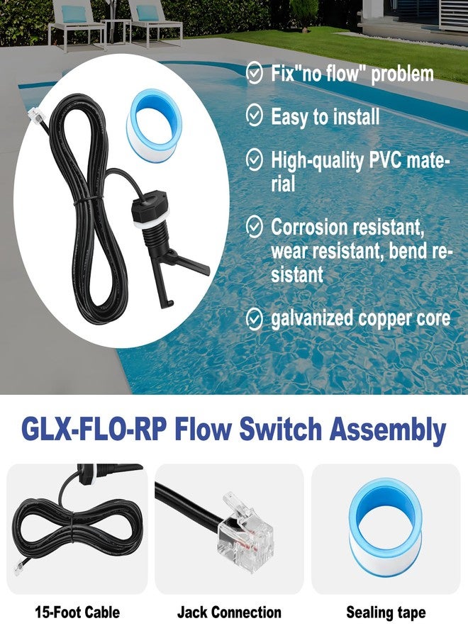SZHY-LINK GLX-FLO-RP Flow Switch Assembly, Pool Flow Sensor Compatible with Goldline and Aquarite Salt Systems Pool Flow Switch with 15 ft. Cable - Image 5
